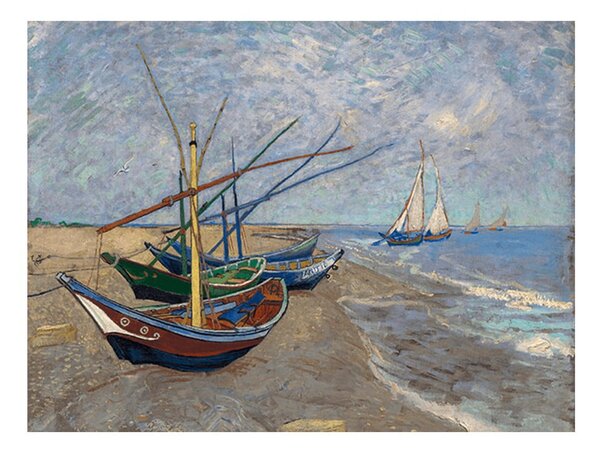 Репродукция на Винсент ван Гог - , 40 x 30 cm Fishing Boats on the Beach at Les Saintes-Maries-de la Mer - Fedkolor