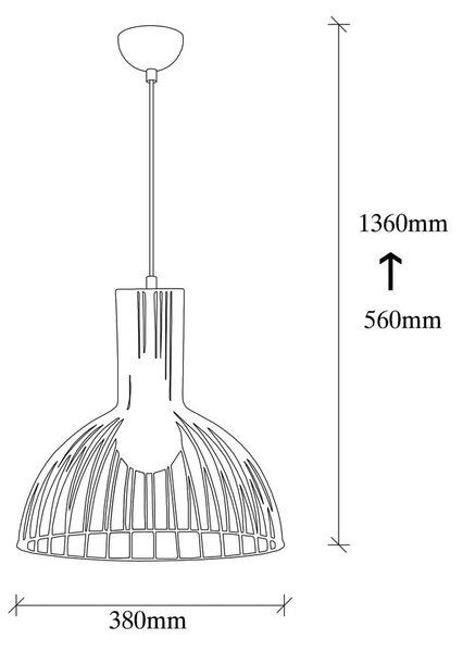 Черно висящо осветително тяло с метален абажур ø 38 cm Fellini – Opviq lights