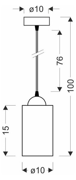 Черна висяща лампа със стъклен абажур ø 10 cm Bistro - Candellux Lighting