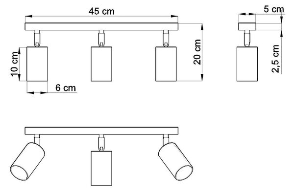 Дървено осветление за таван , дължина 45 cm Ludwik - Nice Lamps