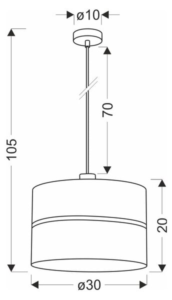 Черна висяща лампа с текстилен абажур ø 30 cm Assam - Candellux Lighting