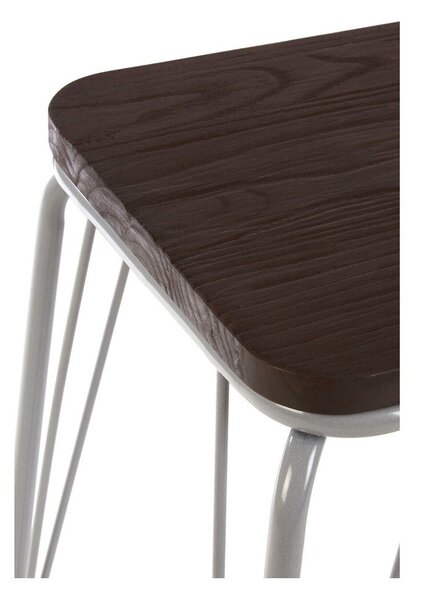 Сив/в тъмно естествен цвят стол от масивен бряст District – Premier Housewares