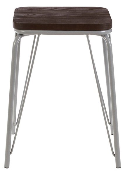 Сив/в тъмно естествен цвят стол от масивен бряст District – Premier Housewares