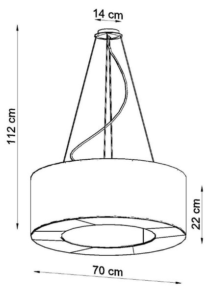 Бяло висящо осветително тяло с текстилен абажур ø 70 cm Galata – Nice Lamps