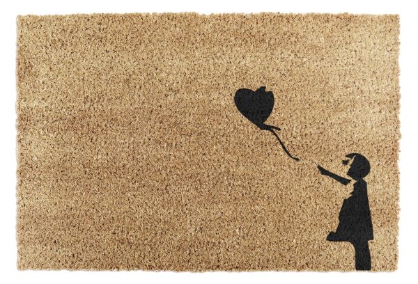 Изтривалка от кокосови влакна 40x60 cm Girl With a Ballon – Artsy Doormats