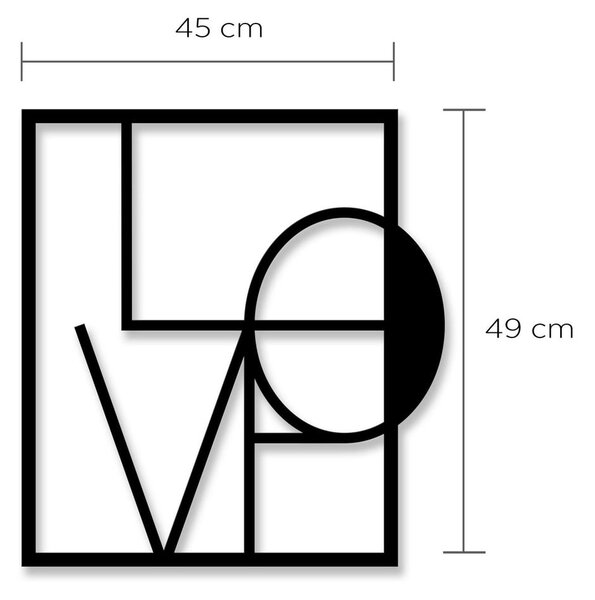 Метална декорация за стена Love - Wallity