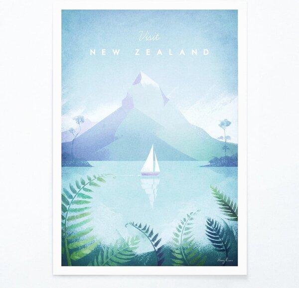 Плакат , 30 x 40 cm New Zealand - Travelposter