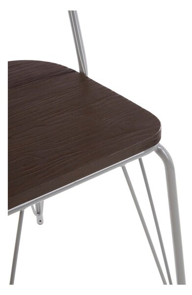 Сив/в тъмно естествен цвят трапезен стол от масивен бряст District – Premier Housewares