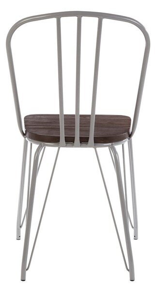 Сив/в тъмно естествен цвят трапезен стол от масивен бряст District – Premier Housewares