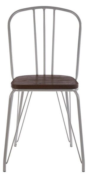 Сив/в тъмно естествен цвят трапезен стол от масивен бряст District – Premier Housewares