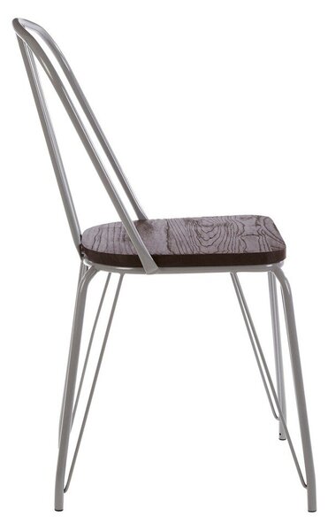 Сив/в тъмно естествен цвят трапезен стол от масивен бряст District – Premier Housewares