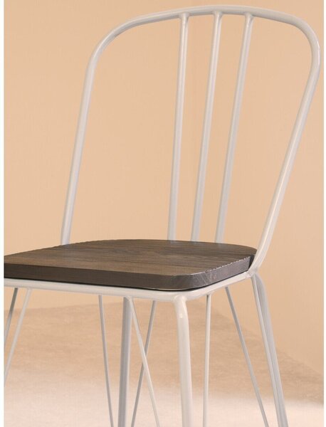 Сив/в тъмно естествен цвят трапезен стол от масивен бряст District – Premier Housewares