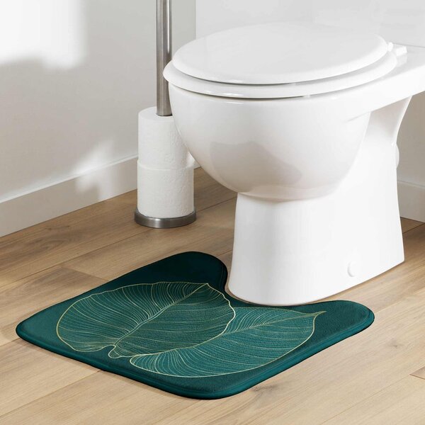 Тъмнозелен килим за баня WC 45x45 cm Jade – douceur d'intérieur