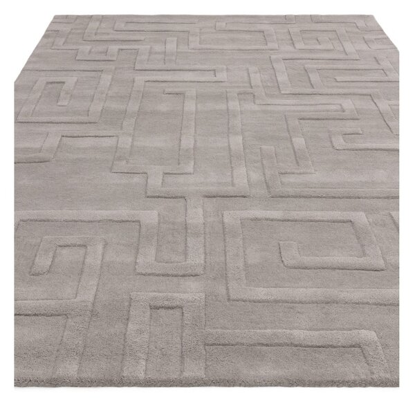 Светлосив вълнен килим 120x170 cm Maze - Asiatic Carpets