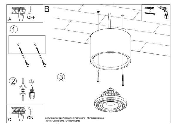 Сив прожектор ø 14 cm Spattio - Nice Lamps