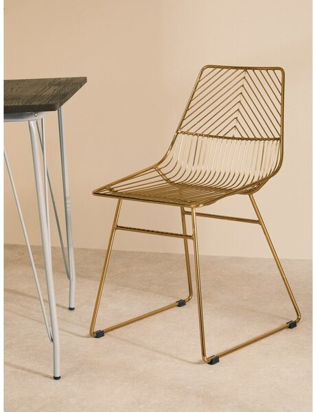 Метален трапезен стол в златист цвят District – Premier Housewares