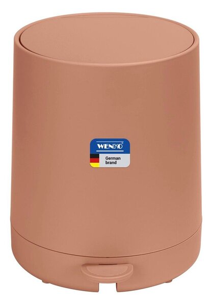 Кафяво пластмасово кошче за боклук с педал 5 l Fablo – Wenko