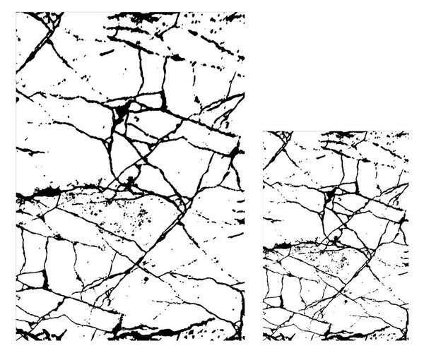 Бели/черни килими за баня в комплект 2 бр. 60x100 cm Cracks – Mila Home