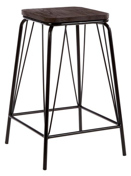 Черен/кафяв стол от масивен бряст District – Premier Housewares