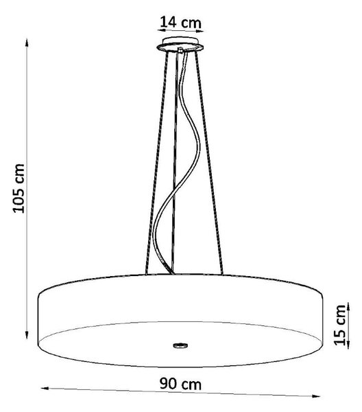 Бяло висящо осветително тяло с текстилен абажур ø 90 cm Herra – Nice Lamps