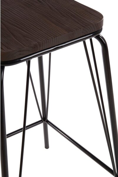 Черен/кафяв стол от масивен бряст District – Premier Housewares