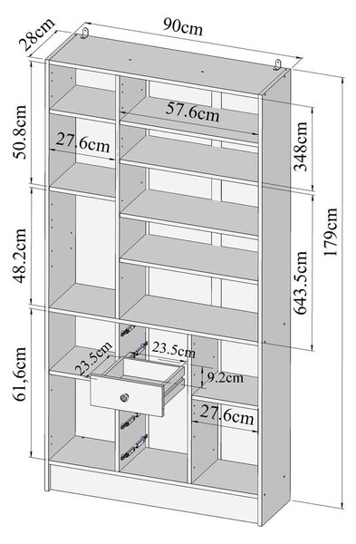 Бял шкаф за баня 90x182 cm Combi - TemaHome