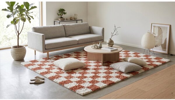 Кремав/теракотен килим 80x150 cm Grida – ESTE