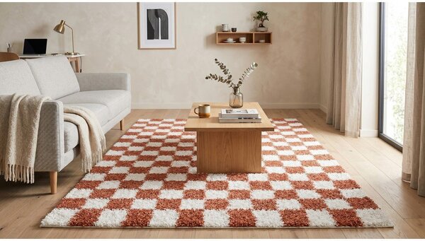Кремав/теракотен килим 80x150 cm Grida – ESTE