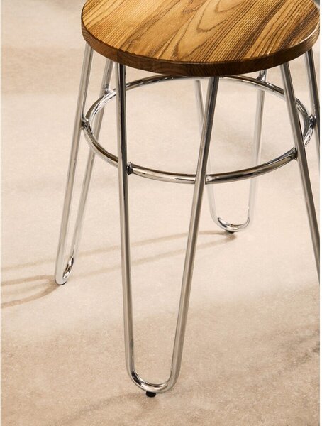 Стол от масивен бряст в сребрист цвят/в естествен цвят District – Premier Housewares