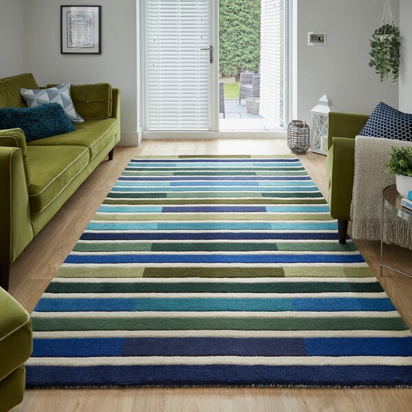 Зелен вълнен килим 170x120 cm Piano - Flair Rugs