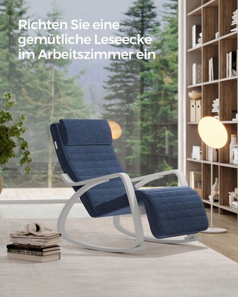 Люлеещ се стол Songmics Син 121.5x67x84 см