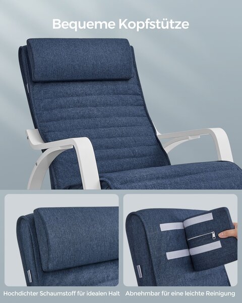 Люлеещ се стол Songmics Син 121.5x67x84 см