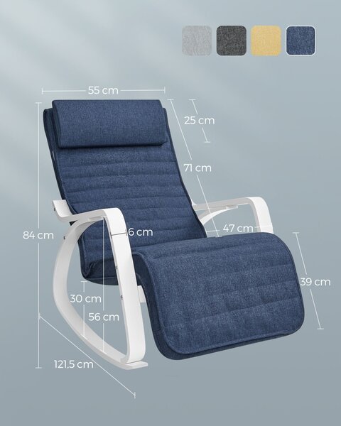 Люлеещ се стол Songmics Син 121.5x67x84 см
