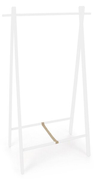 Бяла стойка за дрехи от масивна бреза 91x151x50 cm Daiki – Yes Everyday