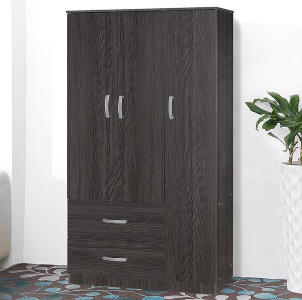 Шкаф Зелия с 2 врати и чекмеджета цвят венге 90x42x180см