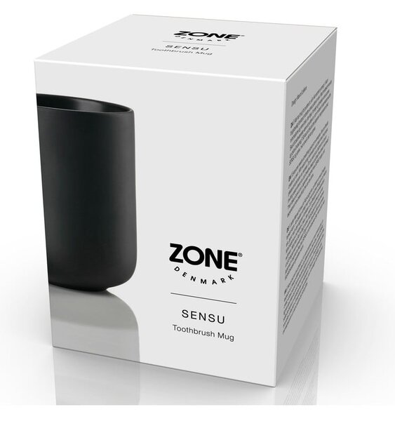 Черна керамична чаша за четки за зъби Sensu – Zone