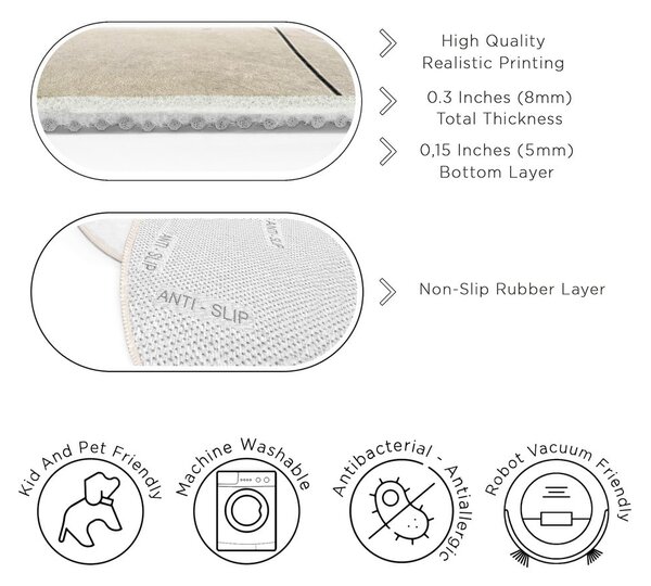 Бежов кръгъл килим подходящ за пране ø 100 cm Simple Lines – Mila Home