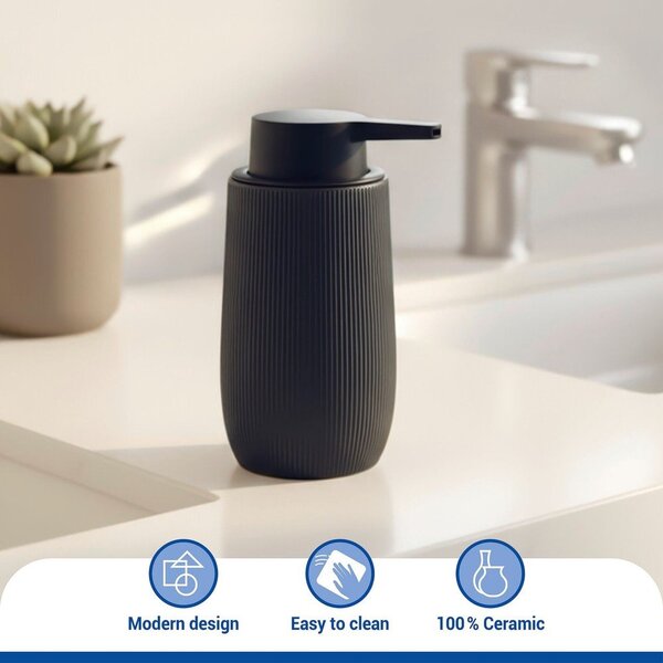 Черен пластмасов диспенсер за сапун 400 ml Fablo – Wenko