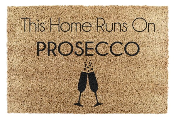 Изтривалка от кокосови влакна 40x60 cm This Home Runs On Prosecco – Artsy Doormats