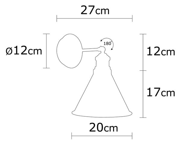 Черна стенна лампа ø 20 cm Berceste – Opviq lights