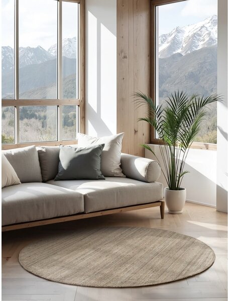 Кръгъл килим от юта в кафяво-сив цвят ø 160 cm Bouclé Jaipur – Hanse Home