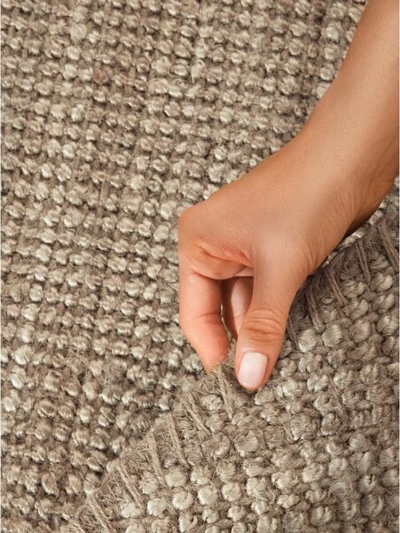 Кръгъл килим от юта в кафяво-сив цвят ø 160 cm Bouclé Jaipur – Hanse Home