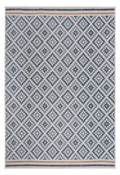 Жълто-син килим за открито и закрито 120x170 cm Zia Trellis – Flair Rugs