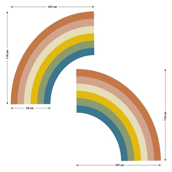 Детски стикер за стена 150x90 cm Pastel Rainbow - Ambiance