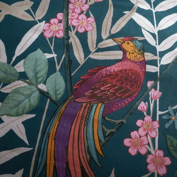 Зелено единично спално бельо 135x200 cm Tropical Floral Birds - Catherine Lansfield