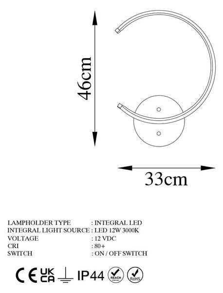 Черна LED стенна лампа ø 10 cm Moon – Opviq lights