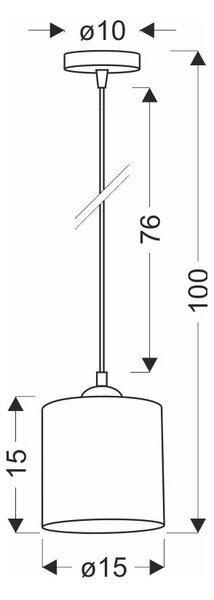 Светлокафява висяща лампа с абажур от ратан ø 15 cm Legno - Candellux Lighting