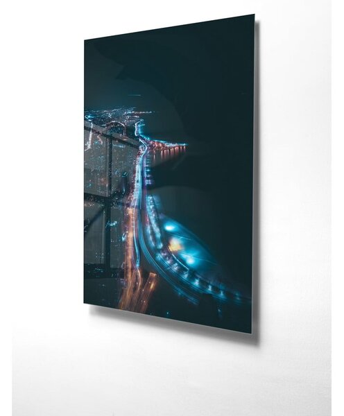 Картина върху стъкло 50x70 cm Night Way - Wallity