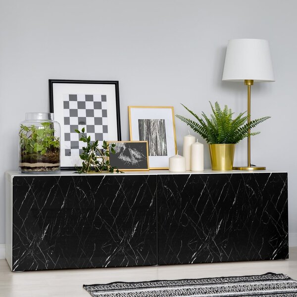 Стикер за мебели 200x60 cm Black and White Marble - Ambiance