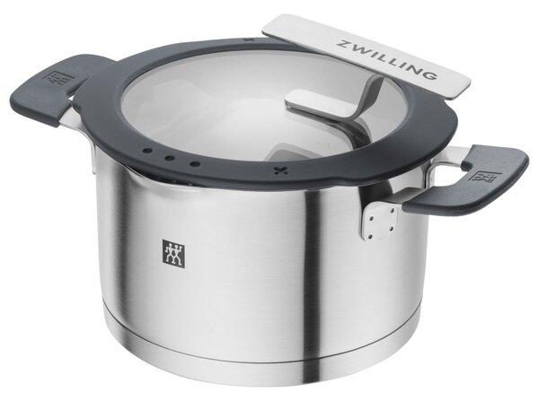 Комплект тенджери Zwilling Simplify 66870-005-0, 9 части, Sigma Classic+ дъно, Неръждаема стомана 18/10, Индукция, Сребрист